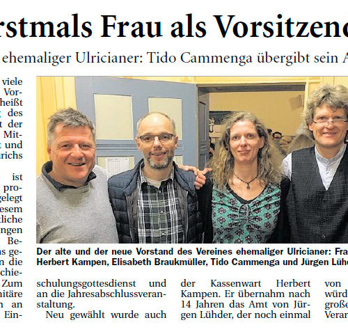 Erstmals Frau als Vorsitzende